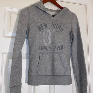 Aeropostale Distressed Gray hoodie  with distressed neckline XS